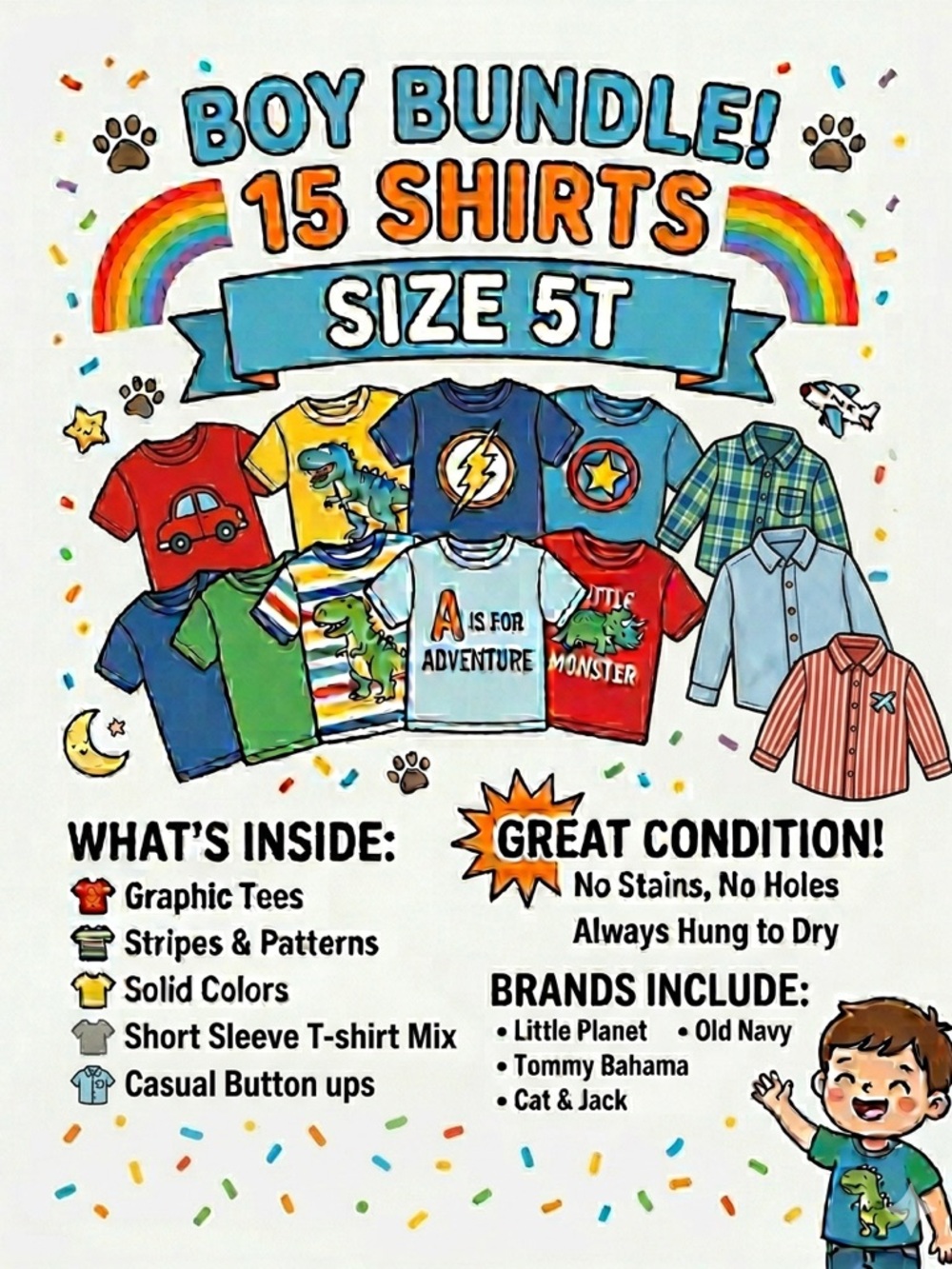 Boy Shirt Bundle - 15 Size 5T Shirts